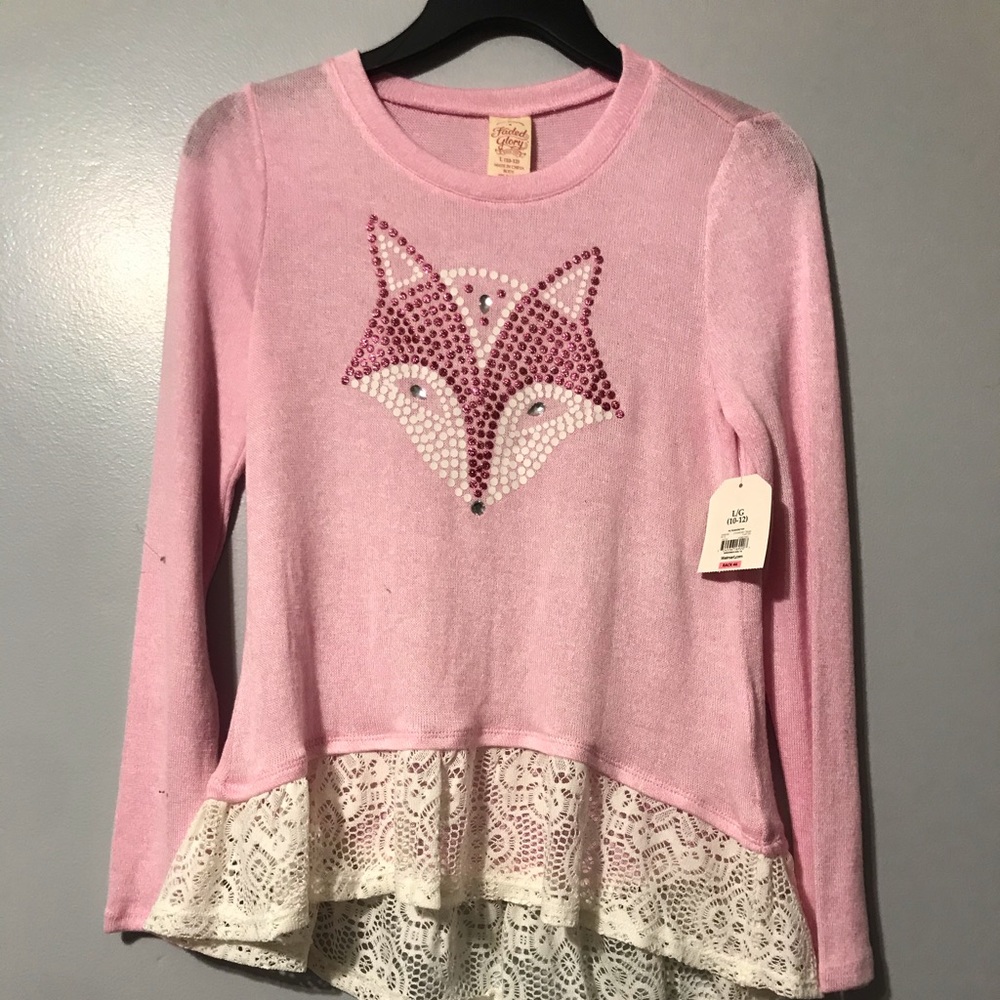 Pink long sleeve fox shirt